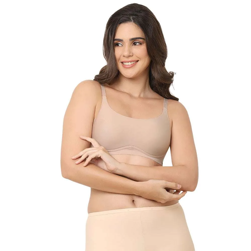 New Normal Padded Non-wired  Full  Cup Everyday Wear Full coverage T-Shirt Bra - Beige