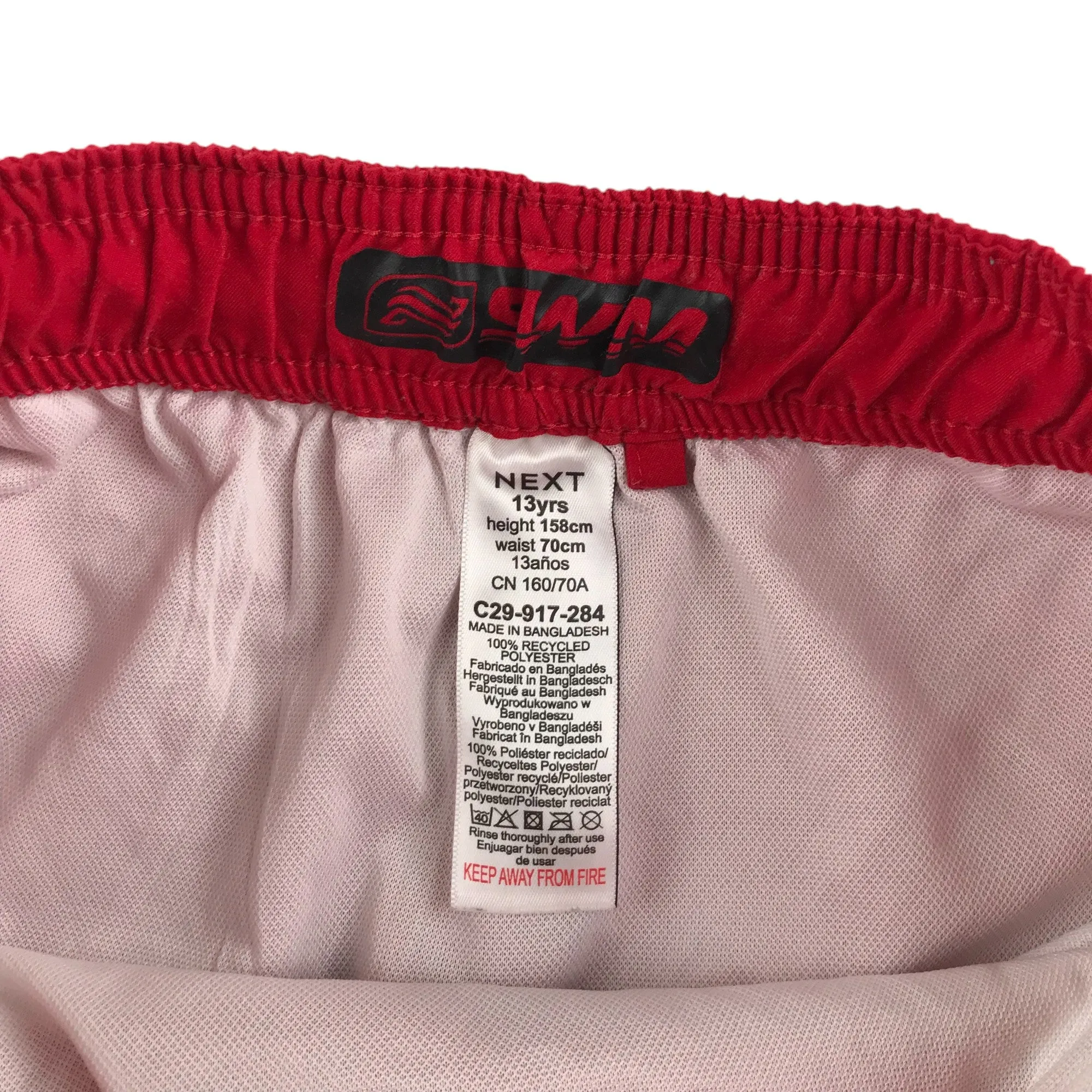 Next swim trunks 12-13 years red plain shorts