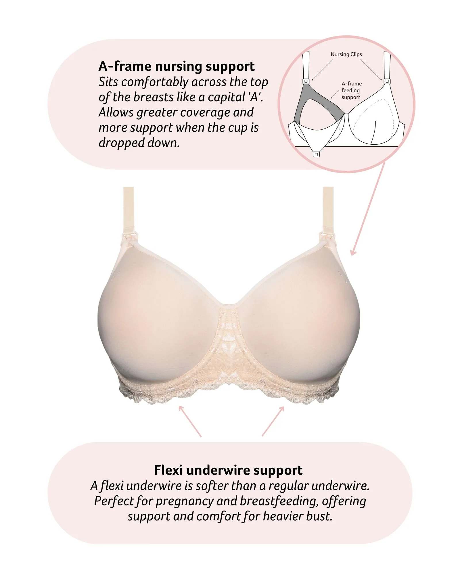 Obsession Contour T-Shirt Nursing Bra - Almond