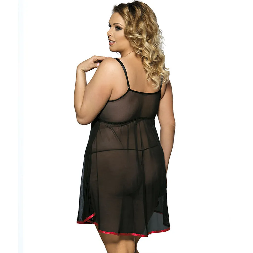 Plus Size Sexy Lingerie  Sexy Suspender Skirt Pajamas Nightdress Sexy Lingerie