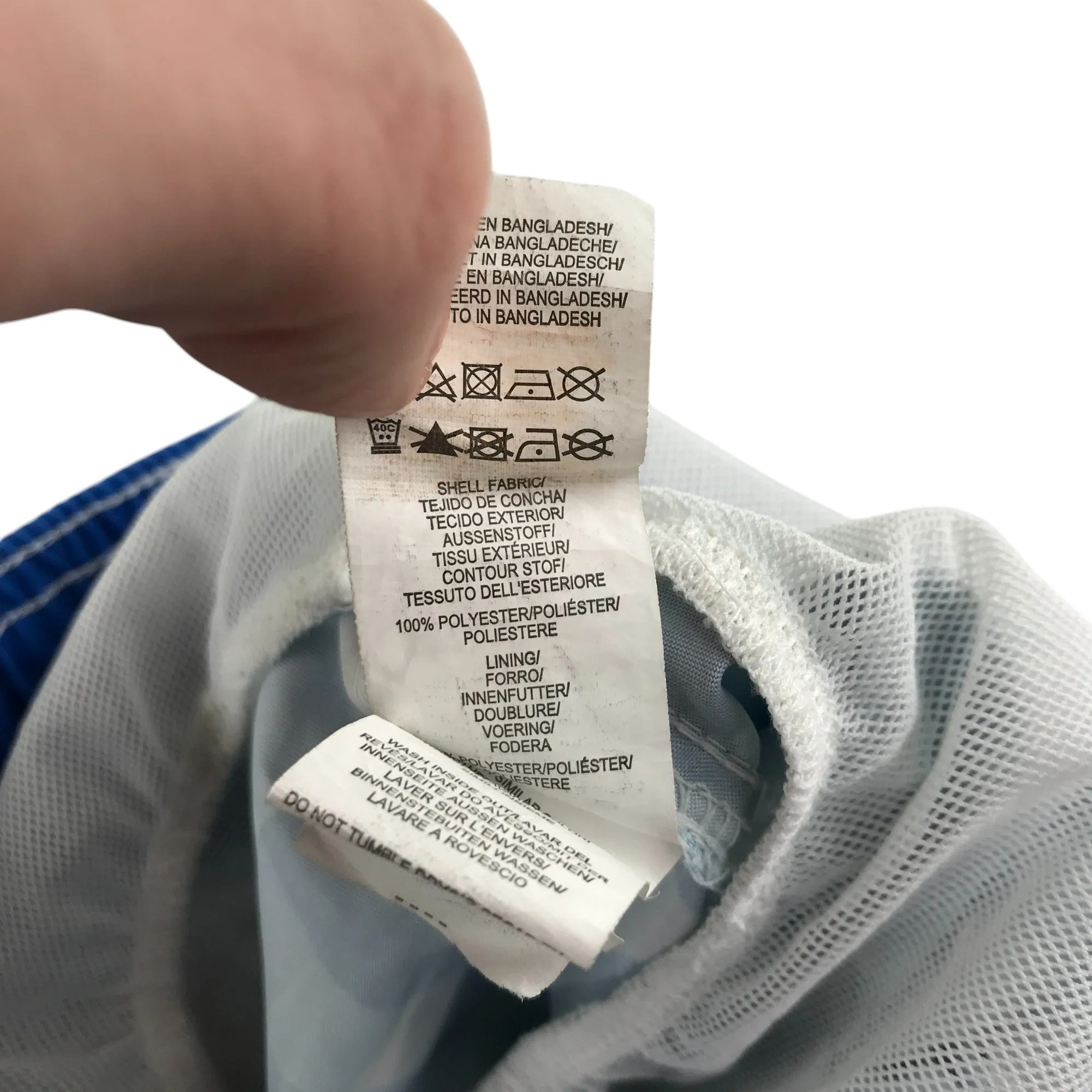 Primark swim trunks 8-9 years blue check pattern shorts