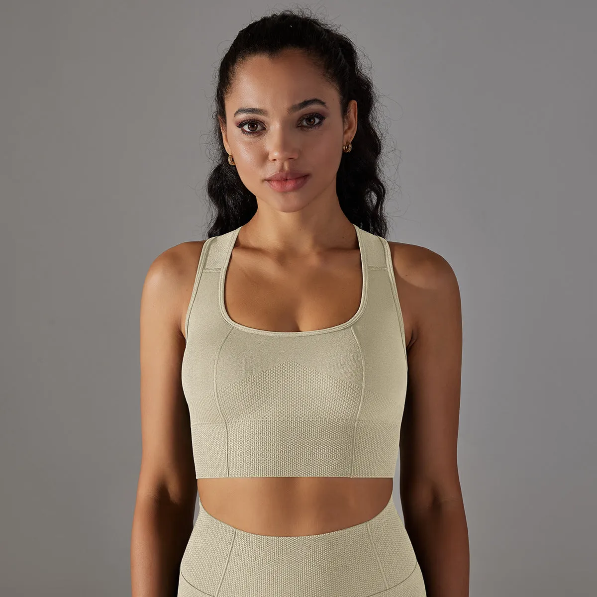Seamless Knitted Cross Beauty Back Yoga Vest