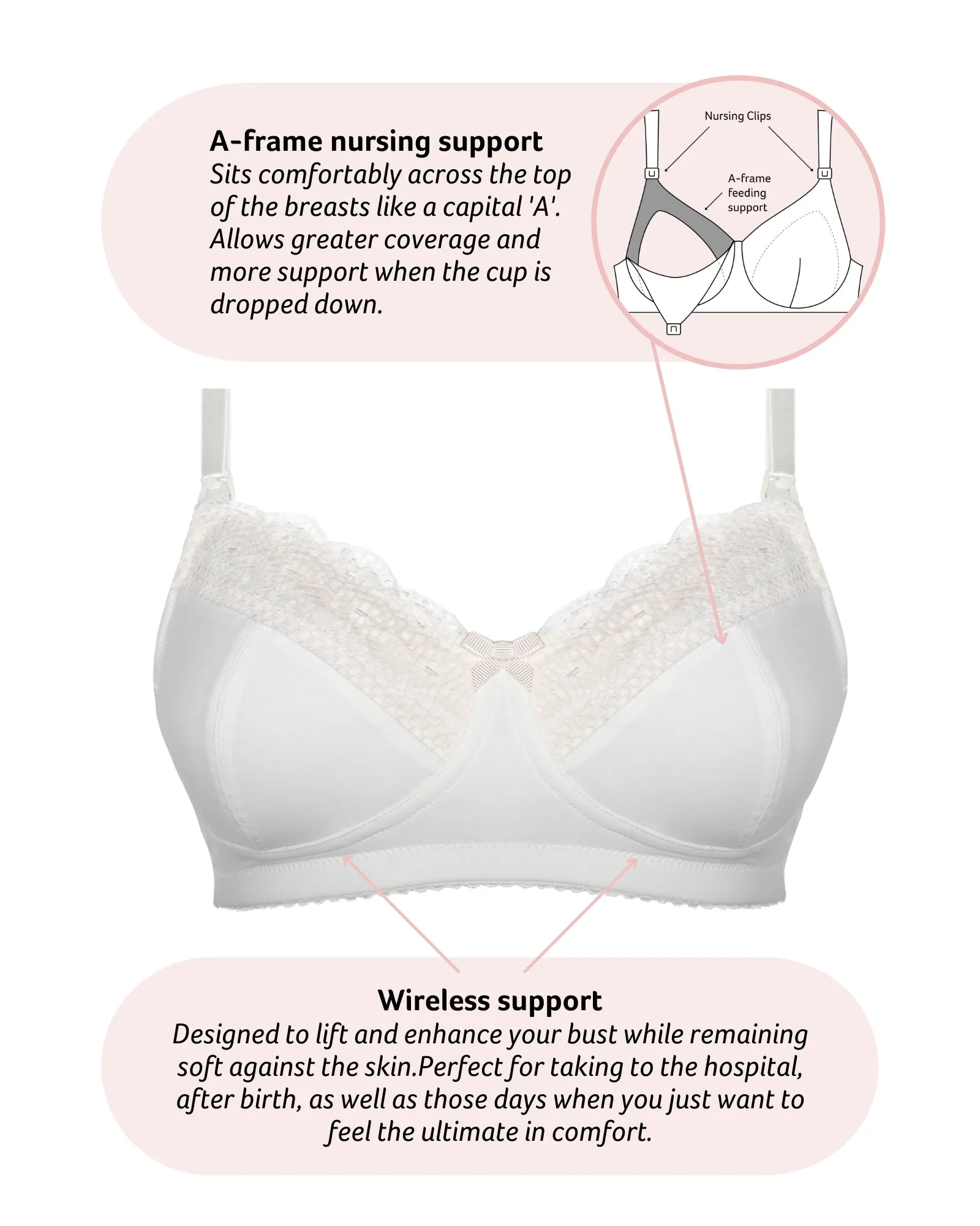 Show Off Wirefree Nursing Bra - Ivory