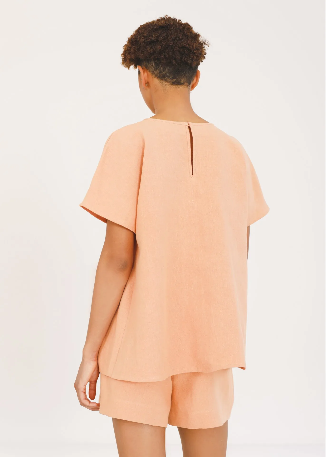 Siena - Cut-out Top in Peach - 100% true hemp / 100 % Hanf