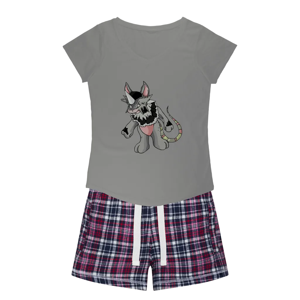 Snibble Women's Sleepy Tee and Flannel Short