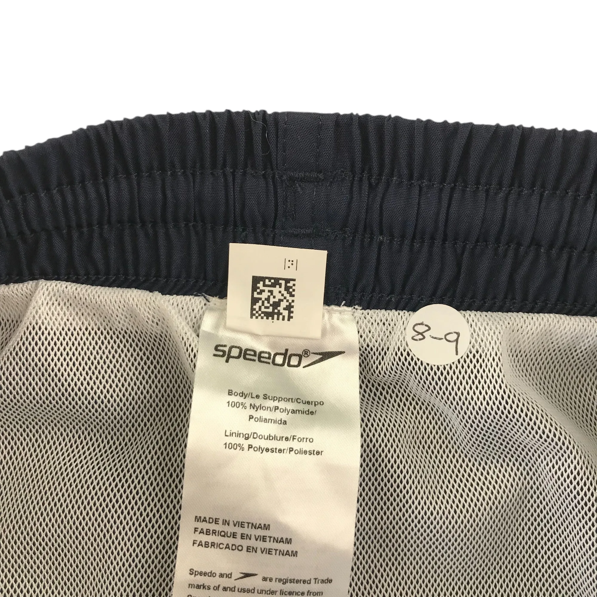 Speedo swim trunks 8-9 years navy blue shorts