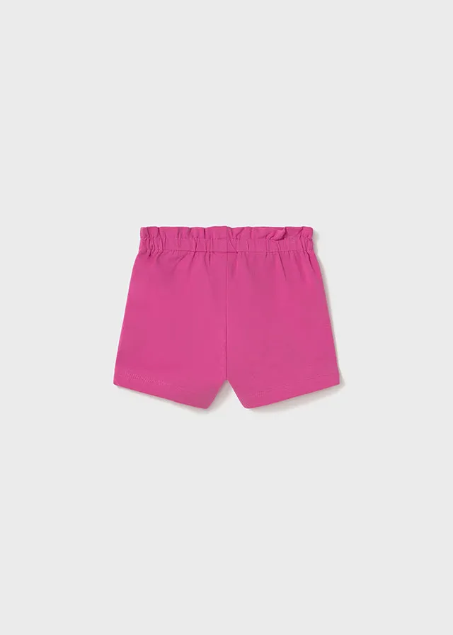 SS25 Mayoral Toddler Girls Fuchsia T-Shirt and Shorts Set