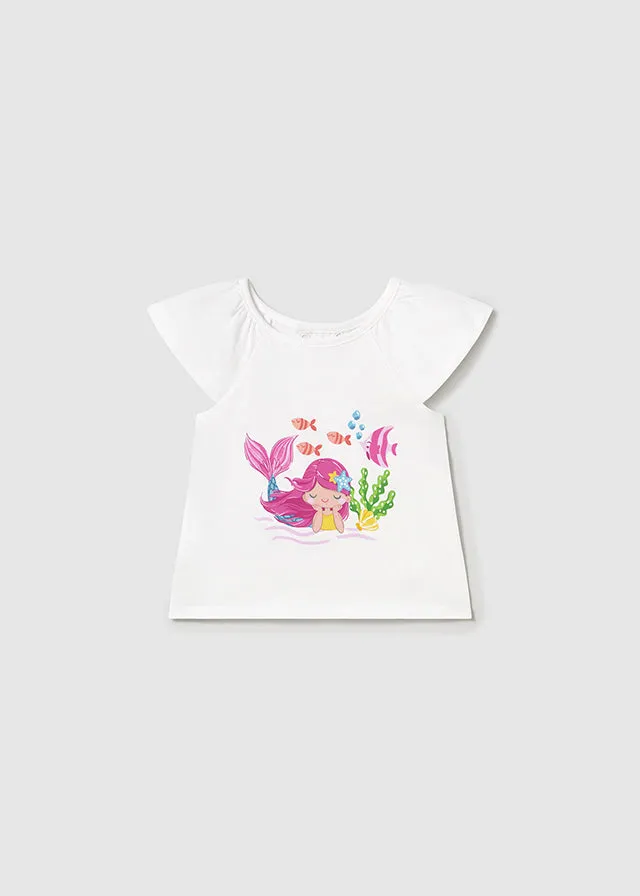 SS25 Mayoral Toddler Girls Fuchsia T-Shirt and Shorts Set