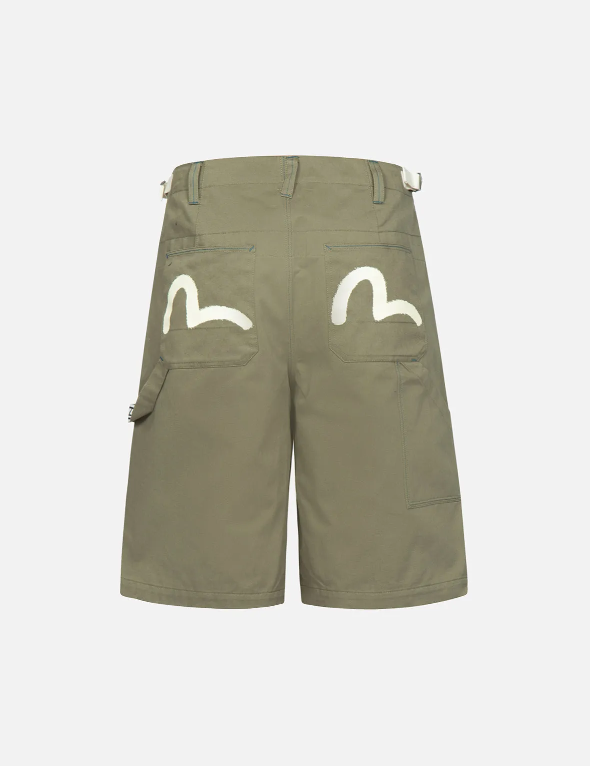 Stencil Slogan and Seagull Print Bermuda Pants