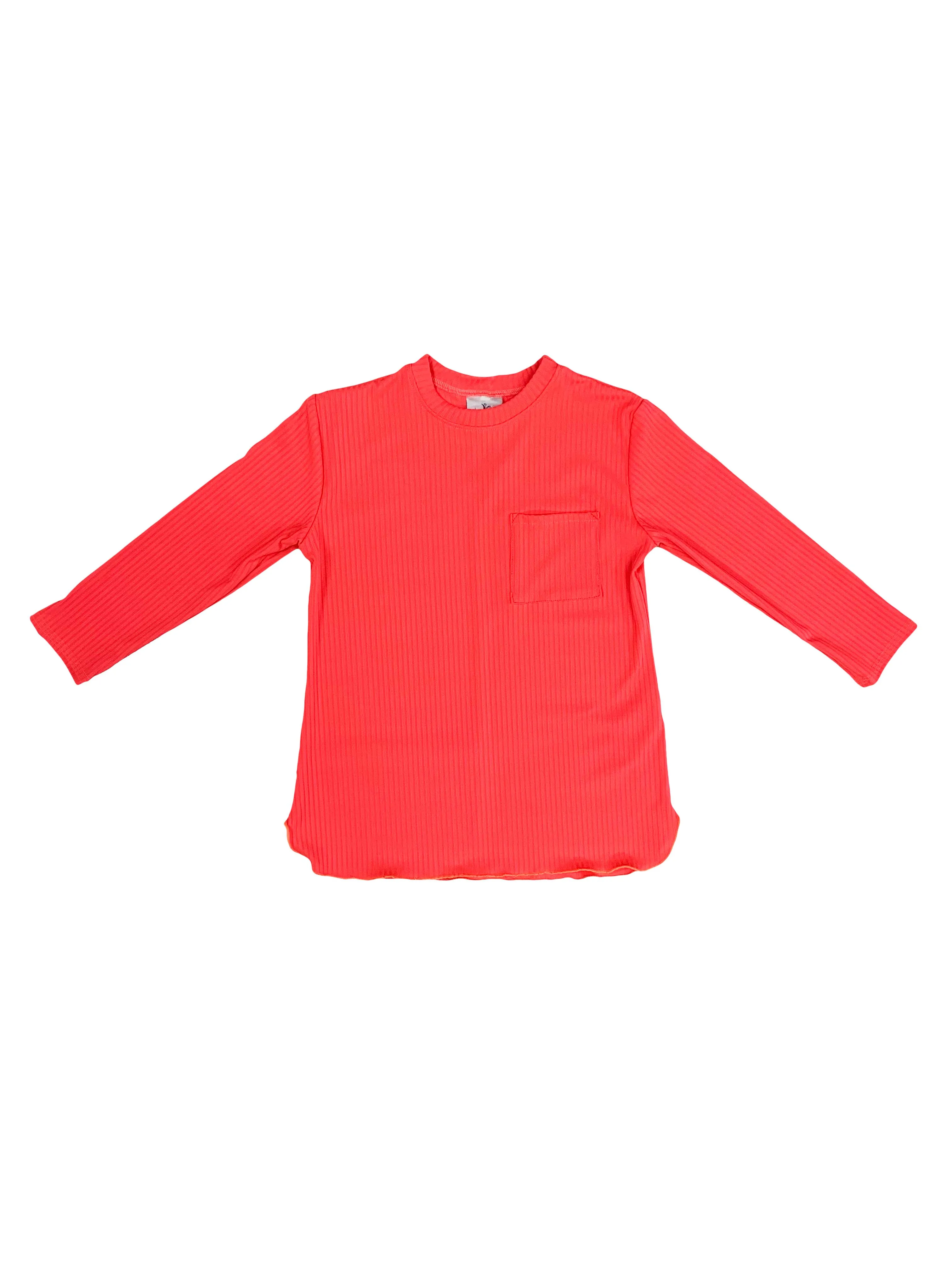 Teen Ribbed Swim Top With Pocket