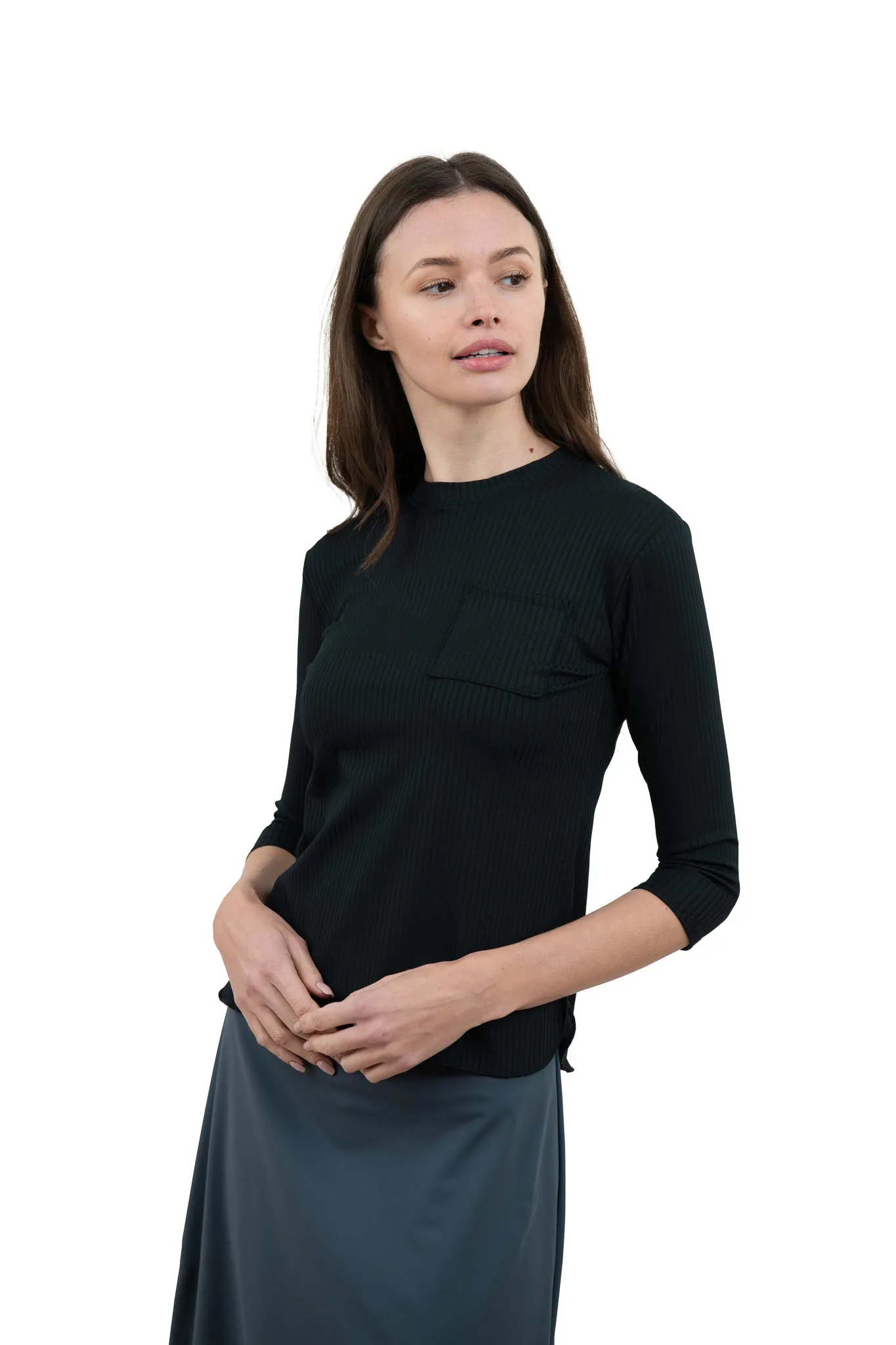 Teen Ribbed Swim Top With Pocket