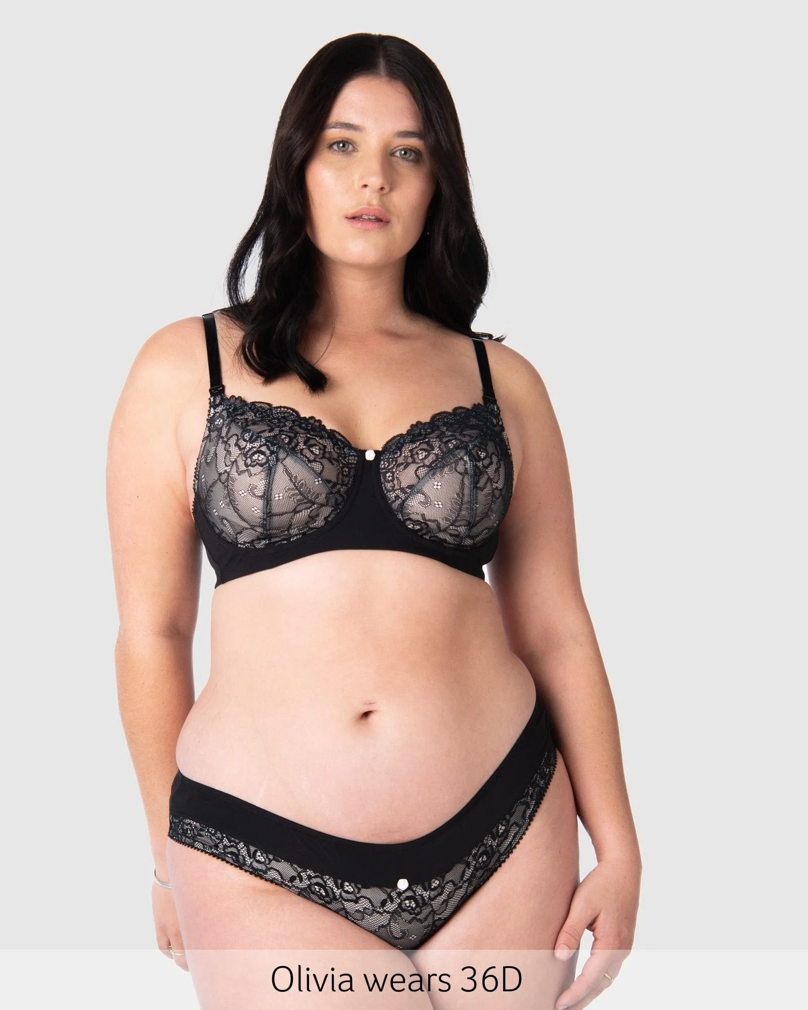Temptation Lace Nursing Bra - Black