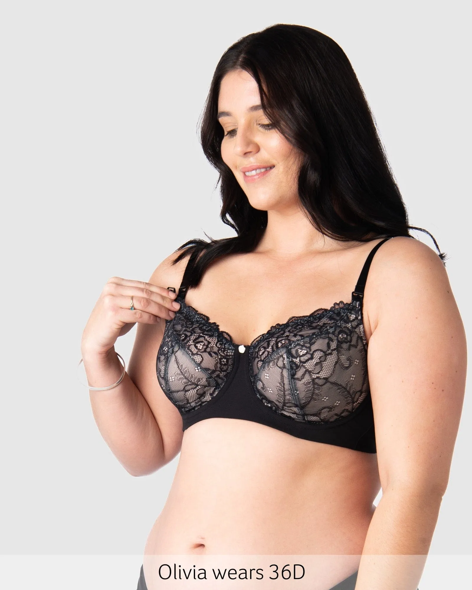 Temptation Lace Nursing Bra - Black