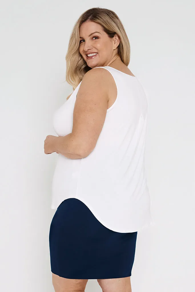 V Neck Singlet - Ivory