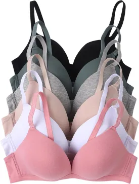 Viola's Secret 6 Pack of Color Print T-Shirt Bras B Cup C Cup and D Cup