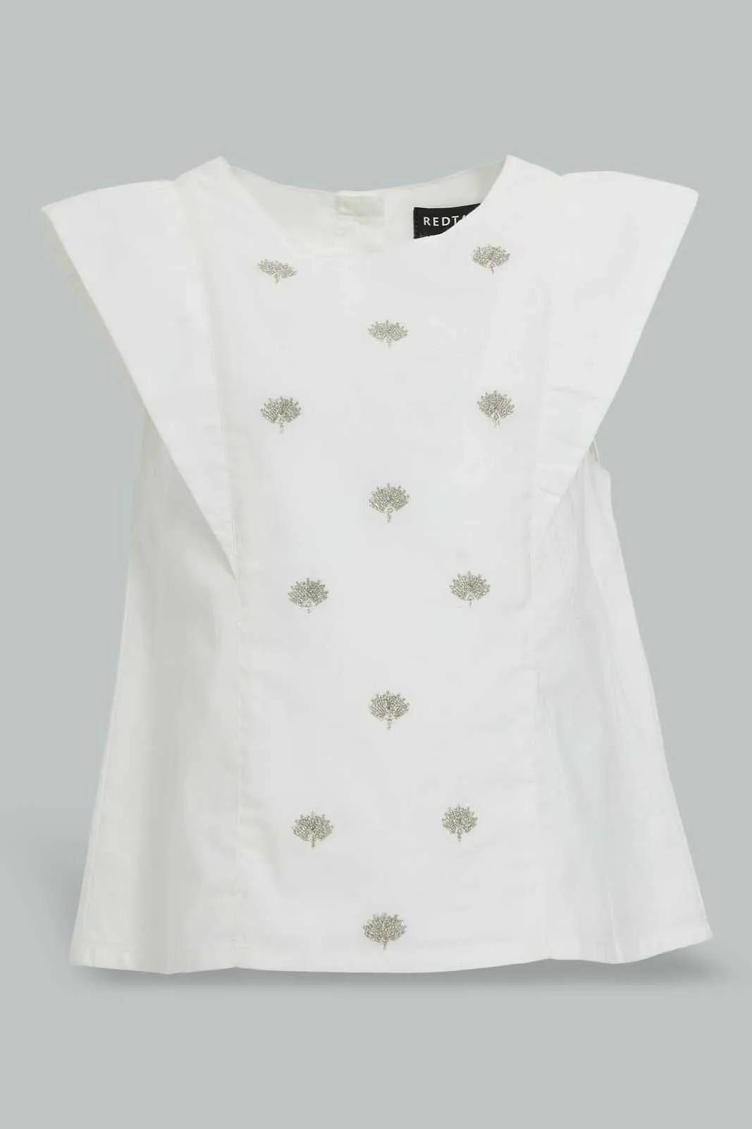 White And Red Casual Set For Baby Girls (2 Piece)
