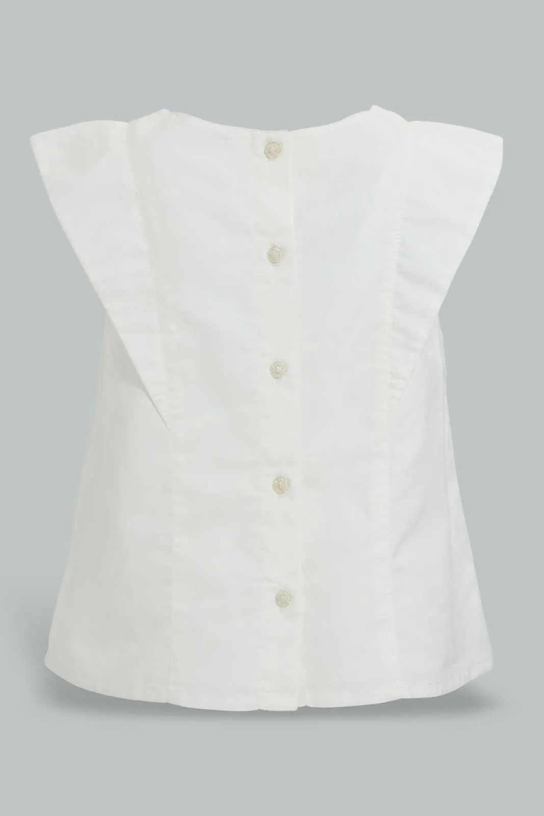 White And Red Casual Set For Baby Girls (2 Piece)