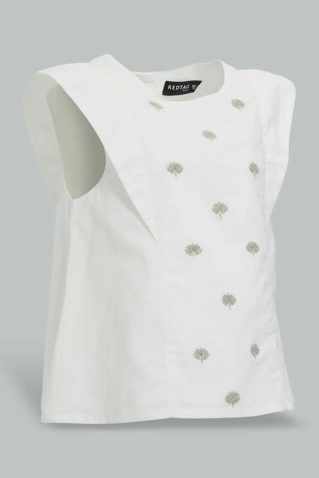 White And Red Casual Set For Baby Girls (2 Piece)