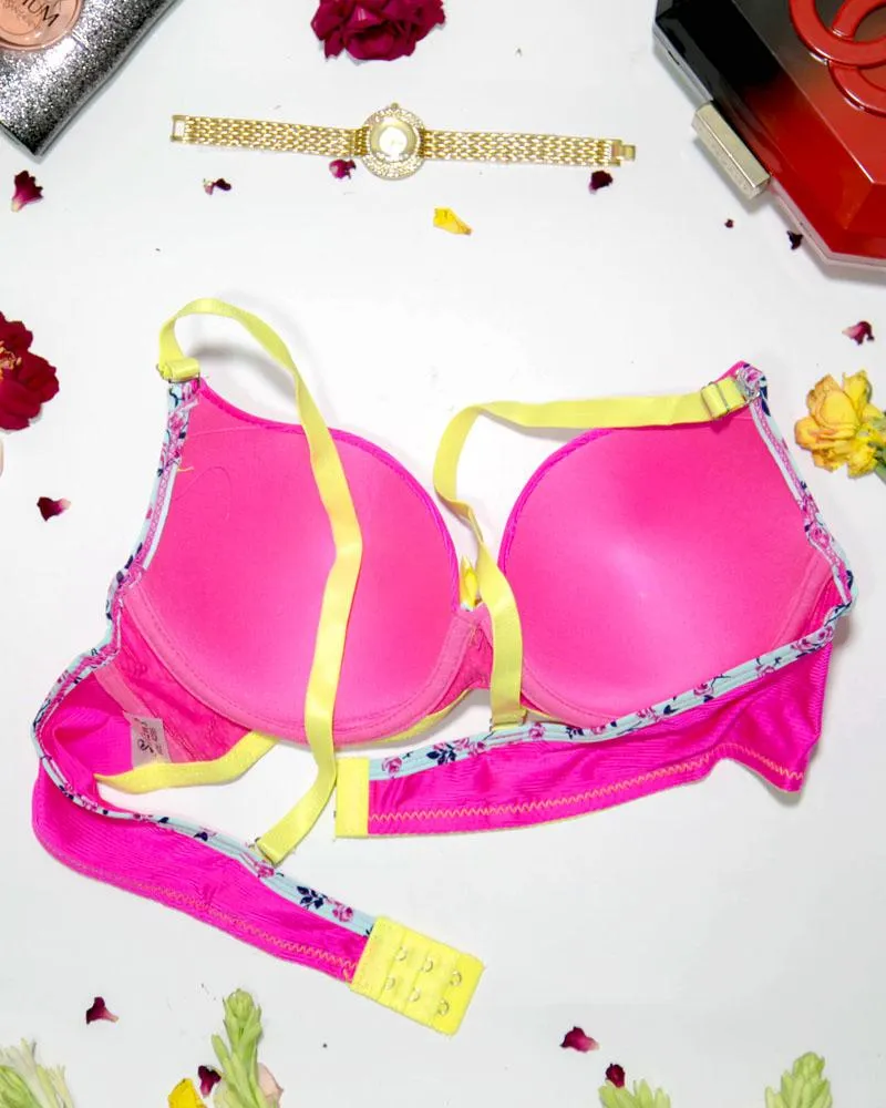 Women Push up Underwire Smoothing Bra - Pink - 678