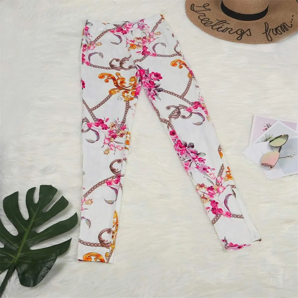 Womens Floral Print Long Sleeve Cardigan Cover up Long Pants 2 Piece Outfits Set