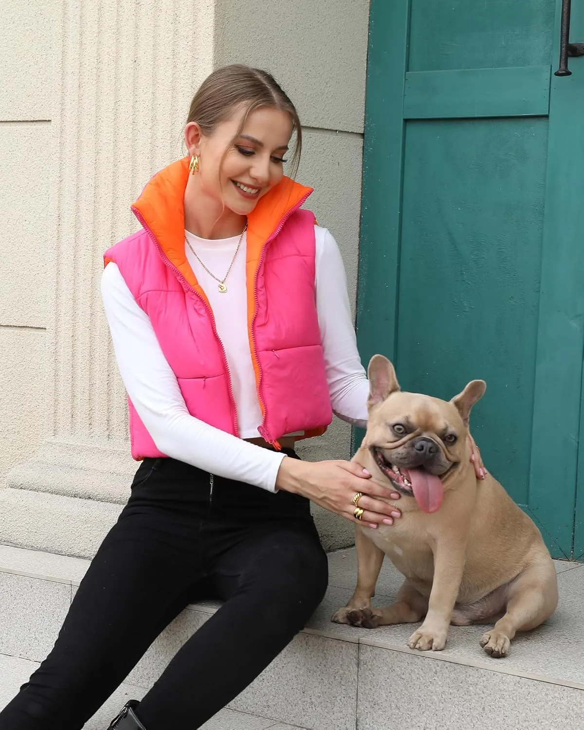 Xeoxarel Women's Crop Puffer Vest with Pockets (XS-XXL)