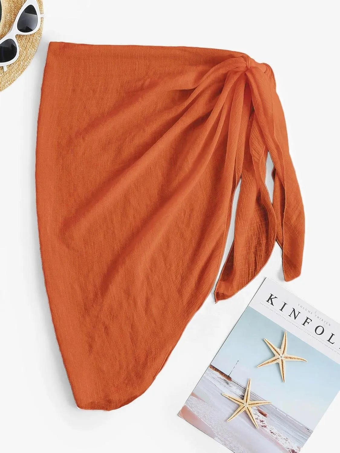 ZAFUL Women's Sarong Coverups Beach Wrap Sheer Bikini Wraps Chiffon Cover Ups for Swimwear