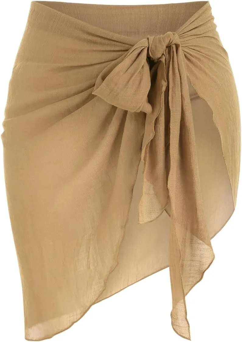 ZAFUL Women's Sarong Coverups Beach Wrap Sheer Bikini Wraps Chiffon Cover Ups for Swimwear